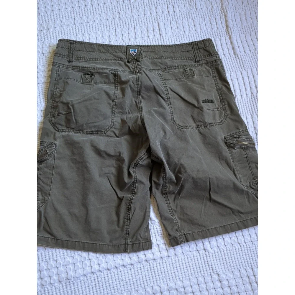 Kuhl Ambush Cargo Shorts‎ Vintage Patina Dye Sz 36 Green 12